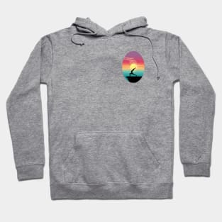 minimalist colorful sunset yoga Hoodie